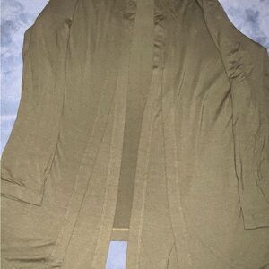 Chico's Khaki Open Front Cardigan